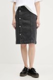 Karl Lagerfeld Jeans fustă din denim culoarea gri, mini, drept, A3W12010