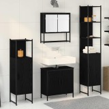 Set Mobilier Baie 4 Piese Stejar Negru Lemn Ingineresc