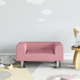 vidaXL Canapea pentru copii, roz, 50x40x26,5 cm, catifea