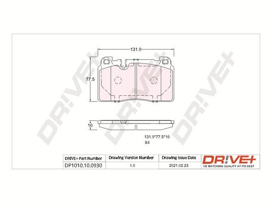 Dr!ve+ DP1010.10.0930 set placute frana,frana disc
