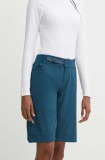 Picture pantaloni scurți outdoor Vellir culoarea turcoaz, neted, medium waist, WSH082