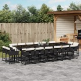vidaXL Set mobilier de grădină cu perne, 17 piese, negru, poliratan