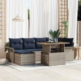 vidaXL Set de canapele pentru grădină 7 pcs Gri Rattan poli 3358096