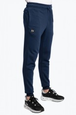 Pantaloni barbati de trening cu bata elastica si buzunare oblice bleumarin foto