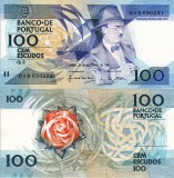 Portugalia 100 Escudos 1988 UNC Bancnota Portugheză Neutilizată
