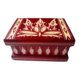 Cutie magică puzzle de bijuterii din lemn cu cheie ascunsa depozit secret pentru inel bani provocare rosu