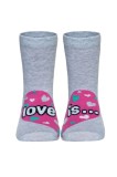 Șosete copii haioase Love is din bumbac, Funny Legs 279, Gri Deschis, 30-32 (20)
