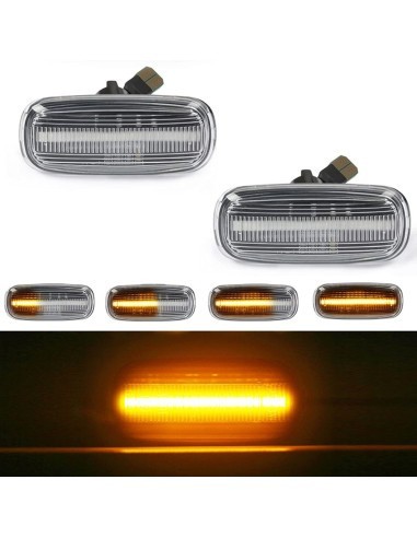 Set 2 Semnalizari Aripa LED dinamice cu sticla clara pentru Audi A2, A3, A4, A6, A8, TT