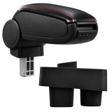 [pro.tec] Marca specifica pentru cotiera auto &Scaron;koda Roomster / &Scaron;koda Fabia II - cotiera auto - cu compartiment pentru depozitare - imitatie piele - ne