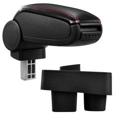 [pro.tec] Marca specifica pentru cotiera auto &Scaron;koda Roomster / &Scaron;koda Fabia II - cotiera auto - cu compartiment pentru depozitare - imitatie piele - ne
