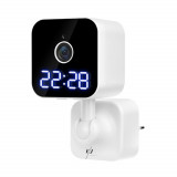 Camera spion tip ceas cu afisare LED, K1, full HD 1080P, rotire 360&deg;, 3 MP, video, audio bidirectional, vizionare nocturna, detectarea miscarii