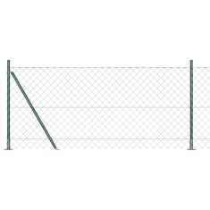 vidaXL &Icirc;mprejmuire din plasă cu st&acirc;lpi Verde 0.8 x 10 m Oțel 3351236