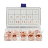 Trusa saibe din cupru &Oslash; 5-17,5 mm, 150 piese, &icirc;n cutie compartimentata