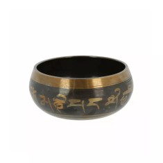 Vas Tibetan Bol Negru cu Simboluri Norocoase si Dubla Dorje 9.5 cm - INV1285