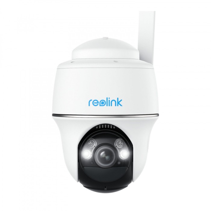 Camera de supraveghere Reolink Go PT Plus G430 cu 4G - LTE, baterie reincarcabila, vizibilitate 360&deg;, detectare Persoana/Vehicul, rezolutie 5MP