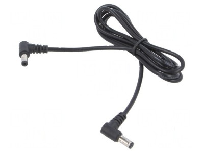 Cablu DC 5,5/2,1 mufe x2 drept negru 1,2m 2x0,5mm&amp;sup2; foto
