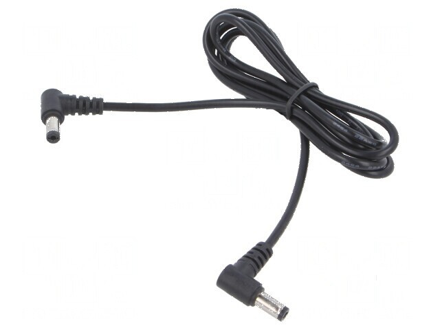 Cablu DC 5,5/2,1 mufe x2 drept negru 1,2m 2x0,5mm&sup2;