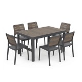 Deco Lyon 6+1 set mobilier de grădină nuc-grafit