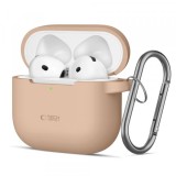 Husa Tech-Protect Silicone Hook pentru Apple AirPods 4, Bej