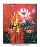 Cumpara ieftin Tablou pictat manual, Floare de lotus, 60x50cm ulei pe panza in cutit efect 3D, gata de agatat pe perete