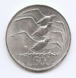 San Marino 500 Lire 1975 - Păsări, Argint 11g/835, 29 mm, KM-47 UNC !!! (necirculata)