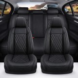 Cumpara ieftin Set Huse Auto universale lux din piele ecologica, negru pentru scaune fata si spate