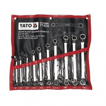 Set de chei inelare Yato YT-0250, 10 piese, 6-27 mm, cotite foto