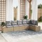 vidaXL Set de canapele pentru grădină cu pernă 6 pcs Bej Rattan poli 3348096