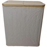 Cos de rufe Caressa SJ225, panza, gri deschis, 57 x 38 x 67 cm, 140 L