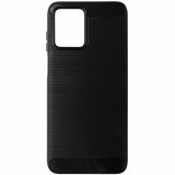 Husa tip capac spate Carbon silicon neagra pentru Motorola Moto G13, G23, G53