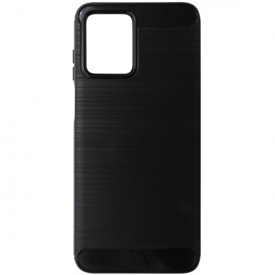 Husa tip capac spate Carbon silicon neagra pentru Motorola Moto G13, G23, G53 foto