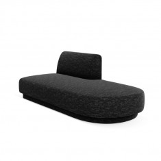 Modul canapea dreapta 2 locuri, Miley, Micadoni Home, BL, 158x85x74 cm, poliester chenille, negru