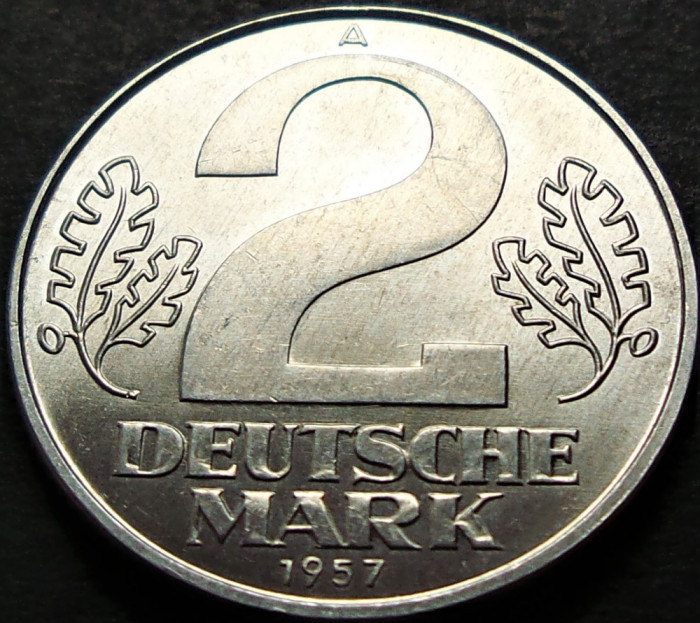 Moneda 2 MARCI / MARK- RD GERMANA, anul 1957 *cod 5309 = RARA in stare excelenta