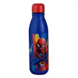 Sticlă Apă Aluminiu, Model Spiderman, Culoare Albastru, Capacitate 0,6L, Oem