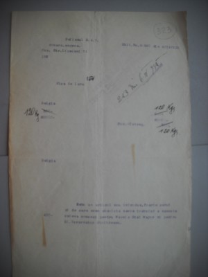 HOPCT DOCUMENT VECHI 323 SAFIANUL S A R STR LIPSCANI 91 BUCURESTI 1935 foto