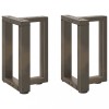 Picioare Masuta Cafea T Otel Natural 2 Buc 28x25x43cm, Metalice, Reglabile, Moderne, Fixare Usoara, Accesorii Mobila