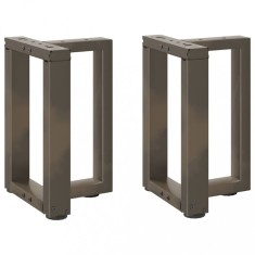 vidaXL Picioare pentru măsuță de cafea &icirc;n formă de T, 2 buc., negru, 28x25x(42-43) cm, oțel