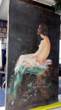Pictura nud femeie ulei, rama veche cu mici defecte, tablou vechi