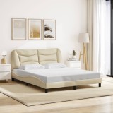 VidaXL Cadru de pat fără saltea, crem, 160x200 cm, textil