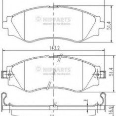 Set placute frana,frana disc DAEWOO NUBIRA Limuzina (KLAN) (2003 - 2016) NIPPARTS J3600902