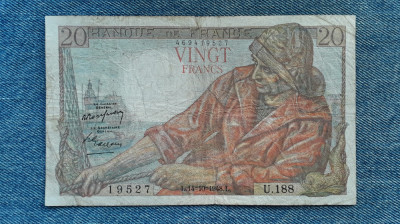 20 Francs 1948 Franta / seria 19527 foto