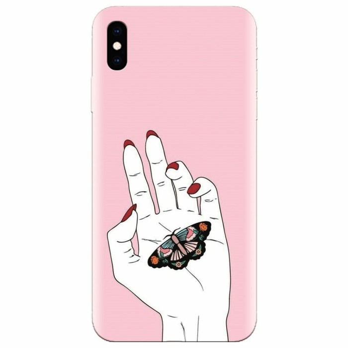 Husa silicon pentru Apple Iphone X, Butterfly In Hand