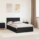 Cumpara ieftin Cadru de pat cu sertar Negru 120 x 190 cm Lemn Ingineresc