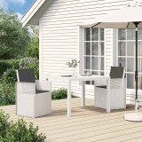 vidaXL Set de masă pentru grădină cu pernă 3 pcs Alb și antracit PP 3430048