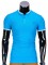 Tricou pentru barbati stil tunica turcoaz simplu slim fit casual S843