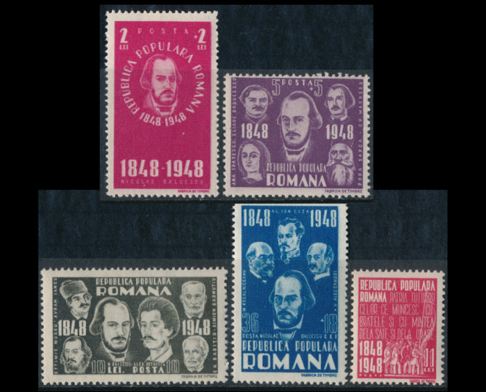 1948 LP236 serie Centenarul revolutiei de la 1848 MNH