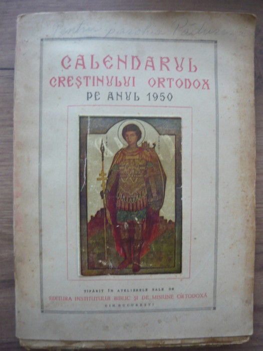 CALENDARUL CRESTINULUI ORTODOX PE ANUL 1950