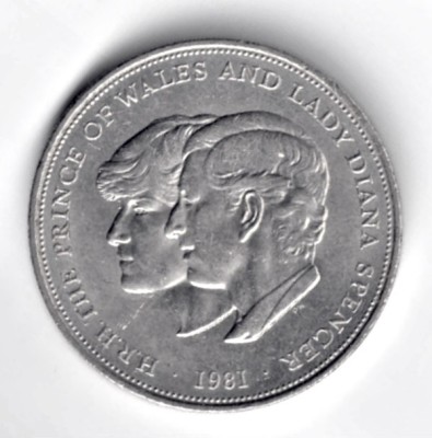 ANGLIA 25 CENTS 1981 LADY DIANA SI PRINTUL CHARLES AUNC foto