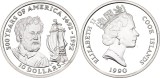 Cook Islands 1990 - 10 dollars, Amerigo Vespucci, argint, PROOF