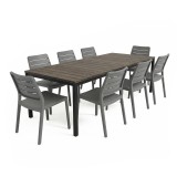 Porto Nova Prime 200 8+1 set de mobilier de grădină nuc-grafit